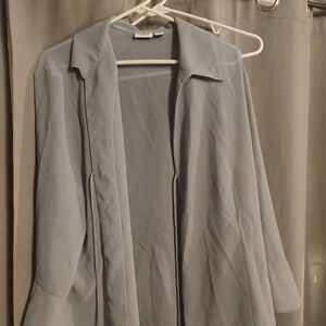 a new day Women's Light Gray Open Front Blouse